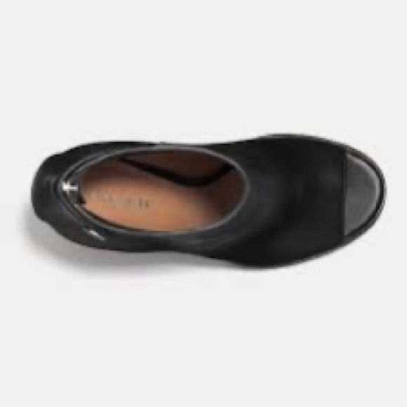 COACH LABELLE OPEN TOE PEEPTOE LEATHER BOOTIES - Picture 4 of 8